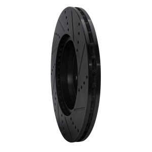 Mercedes-Benz GLC250 Brake Rotor (1) - Rear Left - R1 Concepts - Drilled & Slotted - Black - `16-`23